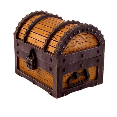 Urbalabs Wooden Pirate Treasure Chest Style Jewelry Box Medieval Treasure Chest Wood Jewelry Boxes Organizers Treasure Chest Multi Compart - image1